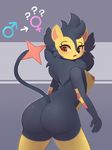  2018 amber_eyes anthro anthrofied areola blush breasts butt female hi_res looking_back luxray nintendo nipples open_mouth pinkcappachino pok&eacute;mon pok&eacute;mon_(species) pok&eacute;morph shiny_pok&eacute;mon solo video_games 