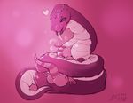  2016 anthro anthro_on_feral bestiality big_breasts bourbon._(artist) breast_smother breasts busty_feral cameron_(skunkdude13) coiling digital_media_(artwork) female feral huge_breasts larger_female lizard male reptile scalie size_difference smaller_male smile smothering snake 