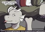  anthro bulge clothing dialogue dragon english_text male naughtymorg text 