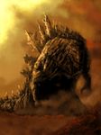  godzilla godzilla:_planet_of_the_monsters godzilla_(series) godzilla_earth highres kaijuu kmd monster mountain nature scales sharp_teeth sunlight sunset tail teeth 