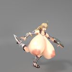  1girl 3d blonde_hair breasts gigantic_breasts namco nipples rochestedorm shield sophitia_alexandra soul_calibur sword 