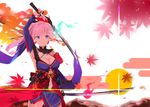  100percent cleavage fate/grand_order japanese_clothes miyamoto_musashi_(fate/grand_order) sword 