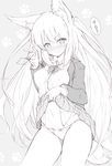  animal_ears bad_id bad_pixiv_id bangs blazer bow bow_panties breasts condom contrapposto covered_nipples cowboy_shot dress_shirt fox_ears fox_tail greyscale holding holding_condom jacket lifted_by_self long_hair looking_at_viewer medium_breasts monochrome navel original panties paw_background pleated_skirt presenting revision shirt skirt skirt_lift smile solo standing tail two_side_up underwear very_long_hair zaiyasu 