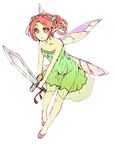  breasts character_request cleavage commentary_request fairy kyuuri_(89314) romancing_saga_3 saga short_hair small_breasts solo sword weapon white_background 