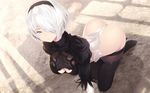  ass cait cleavage dress leotard nier_automata thighhighs torn_clothes wallpaper yorha_no.2_type_b 