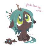  ... 2014 animated baby changeling crown cute dialogue english_text eyelashes female friendship_is_magic full-length_portrait green_eyes horn insect_wings looking_at_viewer my_little_pony nude plushie portrait queen_chrysalis_(mlp) sad simple_background sitting slit_pupils solo ssalbulre teal_hair tears text white_background wings young 