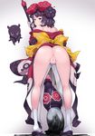  after_sex ass bangs cum cum_in_pussy cumdrip fate/grand_order fate_(series) from_behind hair_ornament highres katsushika_hokusai_(fate/grand_order) looking_at_viewer looking_back octopus oversized_object paintbrush pigeon-toed pussy sandals socks solo tanabe_(studio_tiamat) tokitarou_(fate/grand_order) 