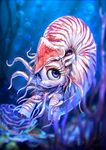  2018 assasinmonkey bubble digital_media_(artwork) eyelashes feral hooves hybrid purple_eyes solo underwater water 