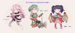  armor armored_boots axe bandaged_arm bandages bandana blush_stickers boots breastplate character_name chibi dragon_wings dress echidna_(fire_emblem) expressionless fire_emblem fire_emblem:_fuuin_no_tsurugi fire_emblem:_seima_no_kouseki fire_emblem_if gem gloves green_eyes green_gloves hair_between_eyes hairband highres long_hair mamkute multiple_girls myrrh pink_hair polka_dot polka_dot_background purple_hair red_eyes sandals short_hair shoulder_spikes silver_hair simple_background sisuko1016 skirt smile soleil_(fire_emblem_if) spikes sword twintails weapon white_gloves wings 