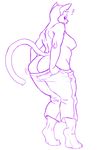  ! anthro barefoot big_butt blush breasts butt cat clothed clothing dressing feline greasymojo_(artist) humanoid_hands mae_(nitw) mammal night_in_the_woods pants rear_view simple_background sketch slightly_chubby solo surprise thick_thighs tight_clothing topless undressing white_background wide_hips 