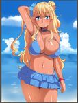  1girl blonde_hair breasts dark_skin galko huge_breasts oshiete!_gyaru-ko-chan pixiv_manga_sample solo 