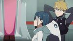  1boy 2girls animated animated_gif darling_in_the_franxx lick multiple_girls pink_hair surprised 