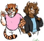  alpaca anthro arin_hanson camelid clothing danny_sexbang feline game_grumps jacket male mammal shirt t-shirt tiger unknown_artist 