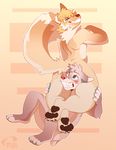  2018 anthro asphyxiation big_thighs blush canine choking claws corsac_fox digital_media_(artwork) dog duo fox grin hair invalid_tag jeanx looking_at_another looking_up male mammal nude pawpads rear_view smile strangling teeth toe_claws wrestling 