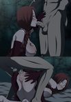  anal blush breasts fairy_tail fellatio flare_corona gloves nipples pussy pussy_juice red_hair saliva 