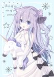  azur_lane blush dress horn long_hair purple_hair unicorn_(azur_lane) violet_eyes 