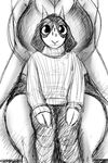  big_breasts black_and_white breasts caprine cleavage clothed clothing female floppy_ears goat hladilnik hooves lucy_(hladilnik) male mammal monochrome sweater tommy_(hladilnik) 