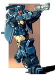  autobot blue_eyes commentary deviantartblitz-wing energy_gun full_body gun handgun holding holding_gun holding_weapon mecha nightbeat no_humans orange_eyes ray_gun redesign robot science_fiction smile solo standing transformers weapon 