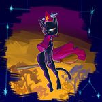  breasts broom cat cloak clothing featureless_breasts feline female flying hat knife mae_(nitw) magic_user mammal mostly_nude night_in_the_woods nontoxo solo tongue tongue_out witch 