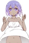  :o alternate_costume bangs bare_shoulders blush collarbone dark_skin dress embarrassed eyebrows_visible_through_hair fate/grand_order fate/prototype fate/prototype:_fragments_of_blue_and_silver fate_(series) flat_chest groin hands_up hassan_of_serenity_(fate) i.u.y navel no_panties open_mouth out-of-frame_censoring purple_eyes purple_hair shiny shiny_hair short_hair simple_background sleeveless sleeveless_dress solo stomach sundress tareme upper_body white_background white_dress wind wind_lift 