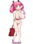  artist_request bikini blush breasts character_request hajimete_no_gal large_breasts nail_polish pink_hair swimsuit 
