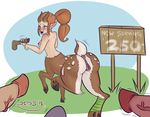  aiushtha_the_enchantress breasts butt cervine dapples deertaur disembodied_penis dota female group hashdrawingslasher hooves male mammal penis presenting presenting_hindquarters public public_use simple_background taur video_games 