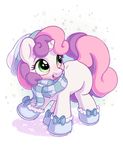  2018 blush bobdude0 clothing equine eyelashes female feral friendship_is_magic hair hi_res horn mammal multicolored_hair my_little_pony open_mouth scarf solo sweetie_belle_(mlp) two_tone_hair unicorn young 