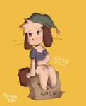  2018 alternate_version_at_source anthro box canid canine canis cub domestic_dog foxxx321 hat hi_res male mammal signature sitting solo young 
