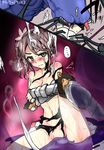  1girl alisha_diphda blush character_name cleavage copyright_name covering monster mos1613 pussy slime suggestive_fluid tales_of_(series) tales_of_zestiria torn_clothes vore 