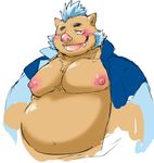  blush boar gouryou lewd_(disambiguation) male mammal mohawk nipples one_eye_closed overweight overweight_male porcine solo tokyo_afterschool_summoners tongue unknown_artist wink 