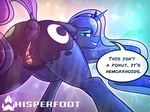  2016 4:3 anatomically_correct anus bedroom_eyes butt clitoris cutie_mark edit equine female feral friendship_is_magic gaping gaping_pussy grotesque half-closed_eyes hemorrhoids horn humor joke looking_at_viewer mammal my_little_pony nude one_eye_closed presenting princess_luna_(mlp) puffy_anus pussy pussy_juice seductive smile solo spread_legs spreading text unicorn whisperfoot wink 
