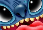  2009 alien black_eyes blue_fur blue_nose close-up digital_drawing_(artwork) digital_media_(artwork) disney experiment_(species) fur lilo_and_stitch looking_at_viewer nose_wrinkle open_mouth open_smile rcbrock signature smile solo stitch teeth 