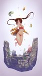  ? absurdres air_bubble animal azur_lane bandeau bare_shoulders bikini blush brown_hair bubble closed_mouth collarbone commentary fish fish_request fur-trimmed_jacket fur_trim hairpods halter_top halterneck heart highres jacket long_hair long_sleeves o-ring octopus off_shoulder ping_hai_(azur_lane) red_bikini red_eyes rock rou_(rou22) solo swimsuit twintails underwater very_long_hair visor_cap yellow_jacket 