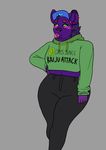  clothed clothing fur hair hat piercing purple_fur short_hair slightly_chubby spats_(zwijgen) zwijgen 