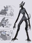  abyssal_wolf animatronic anthro blue_eyes canine clothed clothing comic dialogue duo five_nights_at_freddy&#039;s fur human kea_(artist) machine male mammal mask open_mouth robot simple_background skull skull_mask text video_games 