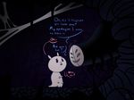  ambiguous_gender cave dialogue duo hollow_knight maggot mask midwife_(hollow_knight) monster text toot 