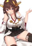  cleavage hinacalibur kantai_collection kongou_(kancolle) pantsu thighhighs 