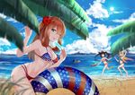  alternate_costume american_flag american_flag_bikini american_flag_print arm_up armpits bangs bare_arms bare_shoulders barefoot beach bikini black_swimsuit blonde_hair blue_sky blurry blush breasts brown_hair cleavage cloud commentary day depth_of_field eyebrows_visible_through_hair flag_print flower food girls_frontline green_eyes hair_between_eyes hair_flower hair_ornament hair_rings half-closed_eye hand_up hibiscus highleg highleg_bikini holding holding_food innertube large_breasts leaf leaning_forward long_hair looking_at_viewer m14_(girls_frontline) m1903_springfield_(girls_frontline) m1_garand_(girls_frontline) medium_breasts multiple_girls navel o-ring o-ring_top ocean one_eye_closed palm_leaf popsicle purple_hair running sand shiny shiny_skin sidelocks sky smile stomach sun swimsuit tareme transparent twintails vveird wa2000_(girls_frontline) water water_gun 