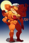  8_arms anthro bear big_breasts breasts clothed clothing copycatz_(artist) female huge_breasts mammal multi_arm multi_limb muscular muscular_female nipple_bulge skimpy smile solo standing underwear voluptuous 