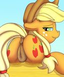  2017 animal_genitalia animal_pussy anus applejack_(mlp) atmosseven bedroom_eyes blonde_hair blue_background butt clitoral_winking clitoris cutie_mark dock earth_pony equine equine_pussy eyebrows eyelashes female feral freckles friendship_is_magic green_eyes hair half-closed_eyes hat hay hay_bale hi_res horse looking_at_viewer looking_back mammal my_little_pony nude outside pony presenting presenting_hindquarters puffy_anus pussy seductive shadow simple_background sitting sky smile solo 