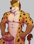  2017 abs anthro balls biceps big_muscles erection fur hair hi_res humanoid_penis hyena knuxlight male mammal miles_grigsby muscular muscular_male nipples nude pecs penis pepsi_(fa) pink_nipples pose smile solo spots spotted_hyena standing sweat teeth thick_penis uncut wet 