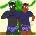  blake_jackson briefs bulge christmas christmas_tree clothing duo equine father father_and_son fuze holidays horse inside mammal parent son story story_in_description texnatsu tree underwear 