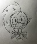  1girl disney freckles lord_dominator pointy_ears shirt side_cut sketch smile solo teeth wander_over_yonder 