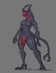  agitype01 alien balls breasts dickgirl eyeless humanoid_penis intersex nipples nude penis simple_background sketch solo standing thick_thighs 