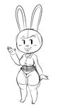  animal_crossing black_and_white blouse blush breasts carmen_(animal_crossing) clothed clothing dripping female full-length_portrait g-string grin hair half-closed_eyes itsthedoodleden lagomorph legwear long_ears mammal monochrome nintendo plump_labia portrait pussy pussy_floss pussy_juice rabbit raised_skirt short_stack simple_background sketch skirt smile solo standing stockings underwear video_games white_background 