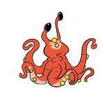  2017 absurd_res alien black_eyes cephalopod digital_drawing_(artwork) digital_media_(artwork) disney experiment_(species) eye_stalks hi_res huggo hybrid lilo_and_stitch marine nintendo octillery orange_body pok&eacute;mon pok&eacute;mon_(species) simple_background solo tentacles tombola1993 video_games white_background 