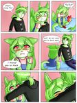 &lt;3 2018 anthro blush border brother brother_and_sister canine clothed clothing comic crying cub digital_media_(artwork) english_text female fur gi0 green_fur hair hi_res hug jacob_(vermelhatan) kiss_on_cheek legwear looking_at_viewer male mammal open_mouth pia red_eyes sibling sister tears text tongue vermelhatan white_border young 