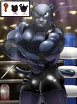  abs biceps bulge crossed_arms feline kemono male mammal muscular muscular_male one_eye_closed panther pec pecs smile sweat tiggon_the_great wink wrestler 