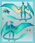  2018 anthro black_lips blue_eyes claws curved_horn digitigrade dragon feral horn membranous_wings model_sheet open_mouth scalie simple_background solo spines standing teeth tongue turnipberry western_dragon white_background wings 