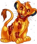  2012 alpha_channel blood creepy cub disney dragoart feline gore grotesque guts hi_res lion male mammal organs red_eyes simba simple_background skull solo teeth the_lion_king transparent_background what yellow_sclera young 